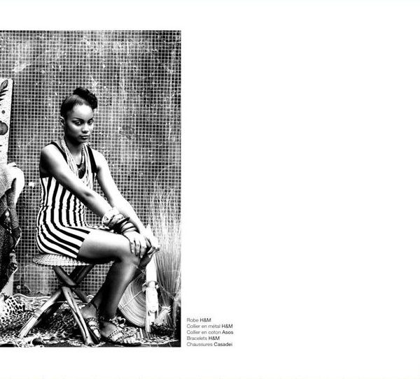 Editorial mode noir et blanc, vêtements à motifs — photographie de Claude Quéré